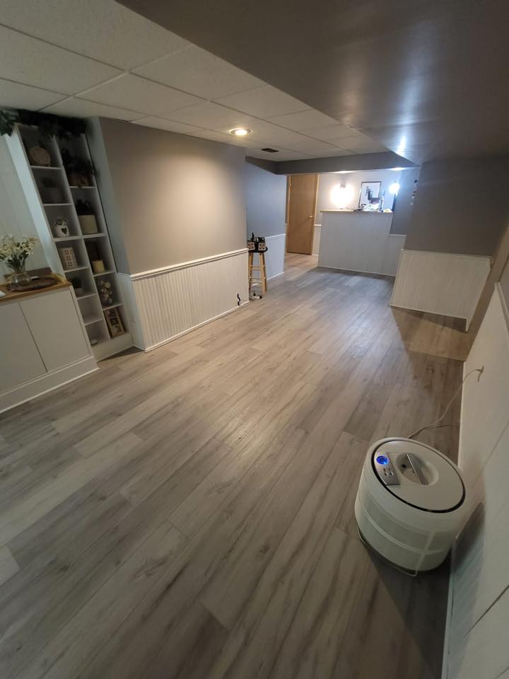 Warm Oak Vinyl Flooring vinyl flooring installation in Windsor Ontario home