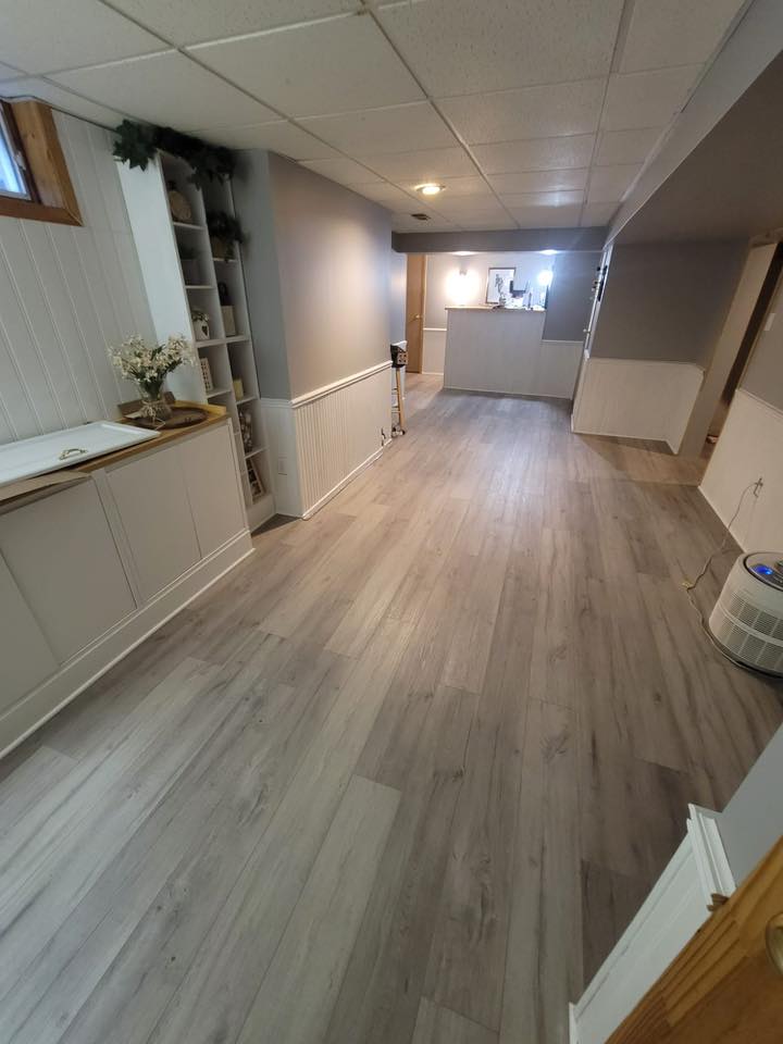Basement Vinyl Flooring vinyl flooring installation in Windsor Ontario home
