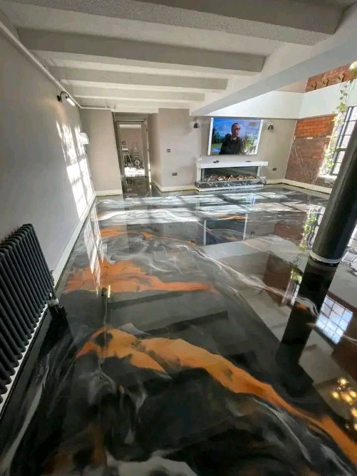Silver Metallic Epoxy metallic epoxy floor finish Windsor Ontario