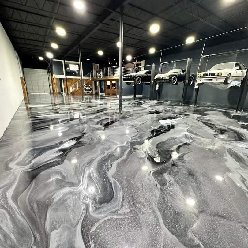 Silver Metallic Epoxy metallic epoxy floor finish Windsor Ontario